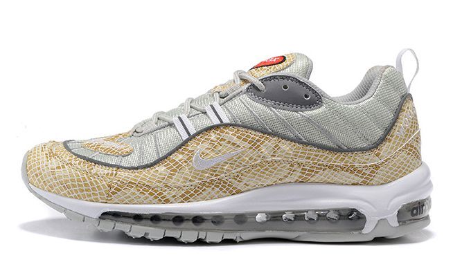 Nike Air Max 98 Supreme x White/Bege, белый, бежевый, кожа, текстиль, мужские, женские